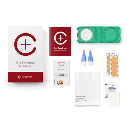 Test taux de fer dans le sang - contenu kit | cerascreen® 