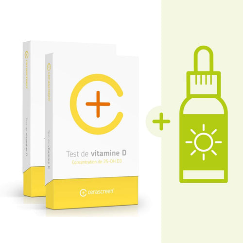 Kit de check-up Vitamine D : 2 x Test Vitamine D + complément D3